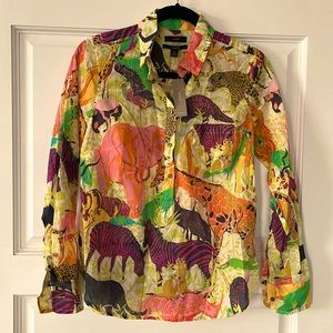 Jcrew safari animal blouse, size 4, never worn